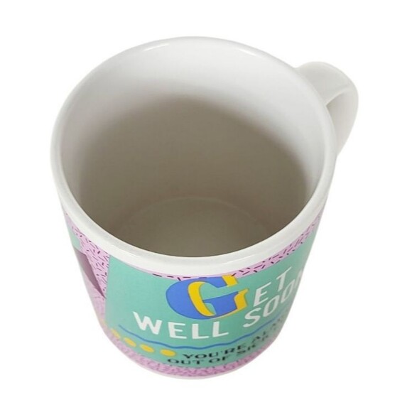 VTG 80s 90s Ceramic "Get Well Soon! You're Almost Out Of Sick Leave" Papel Mug - Picture 4 of 7